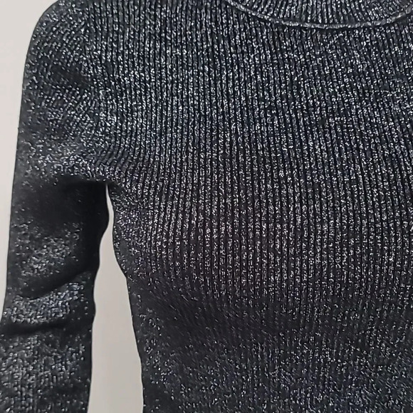 TED Baker Glitter Ribbed Silver Top - Picture 4 of 12